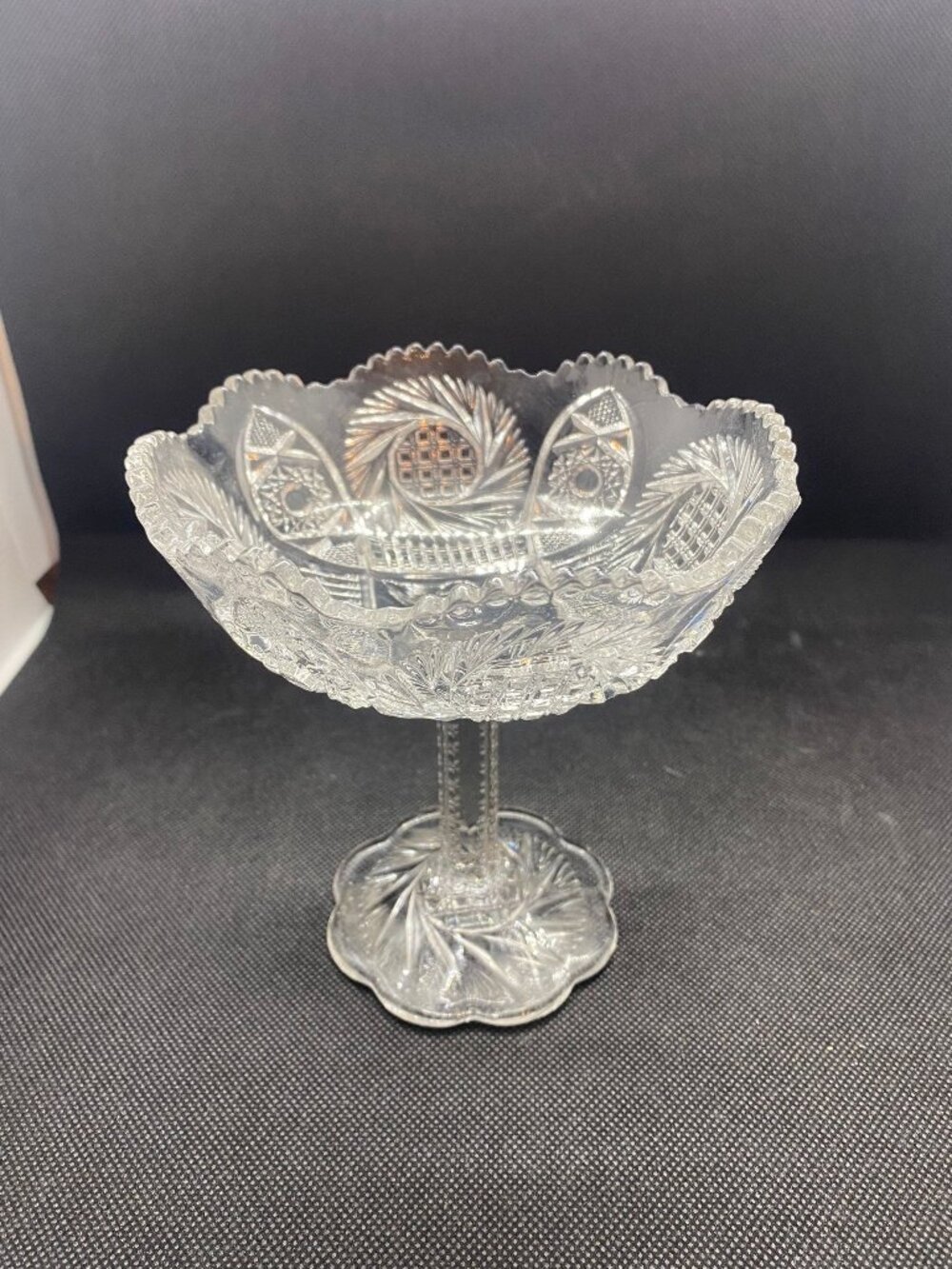 Pinwheel Hobstar Crystal Compote